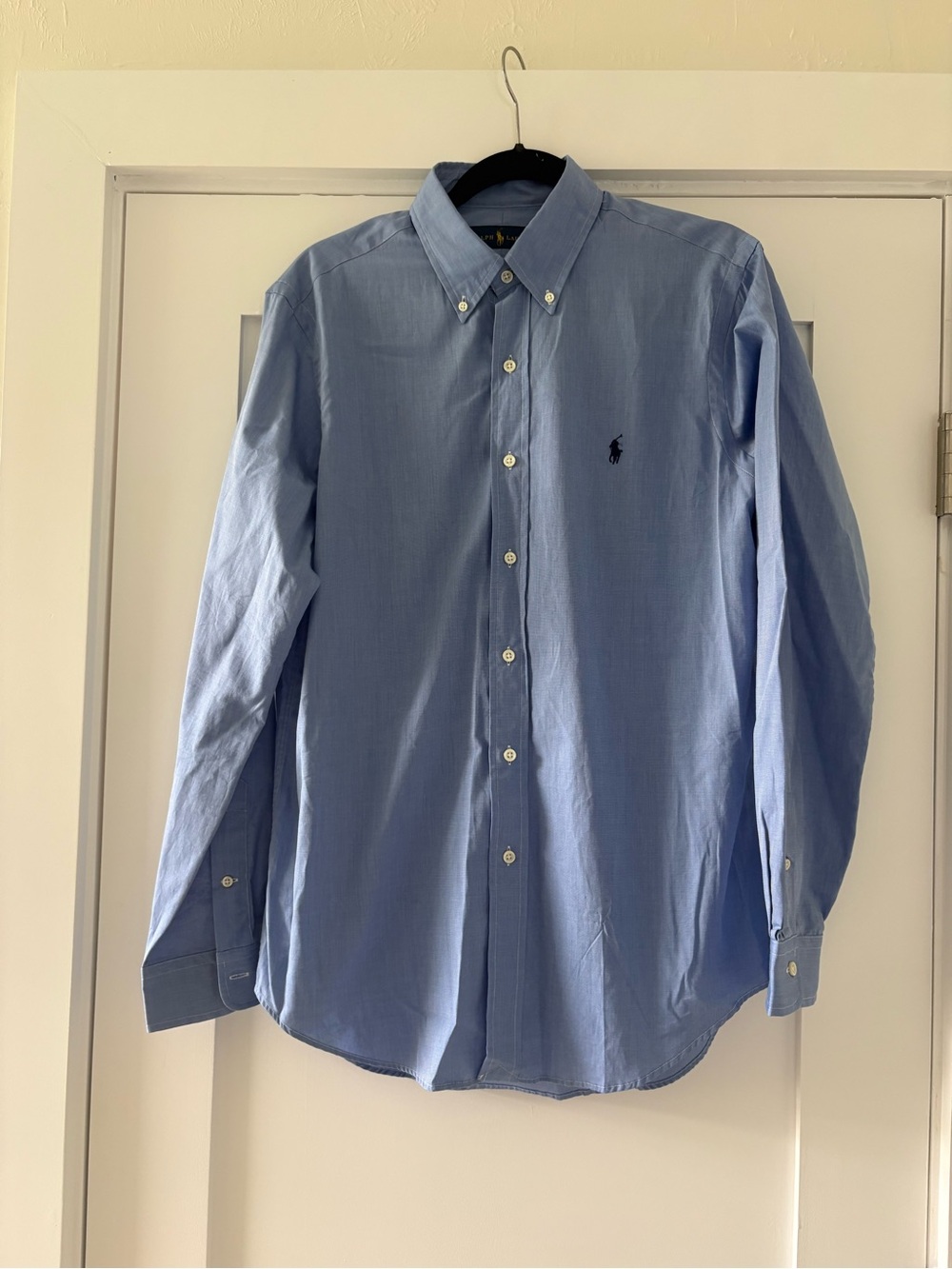 Polo Ralph Lauren Light Blue End on End Cotton Button Down Shirt Size M